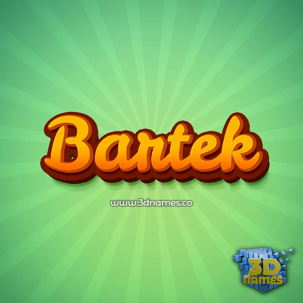 bartek in Green Rays style - 3D name wallpaper