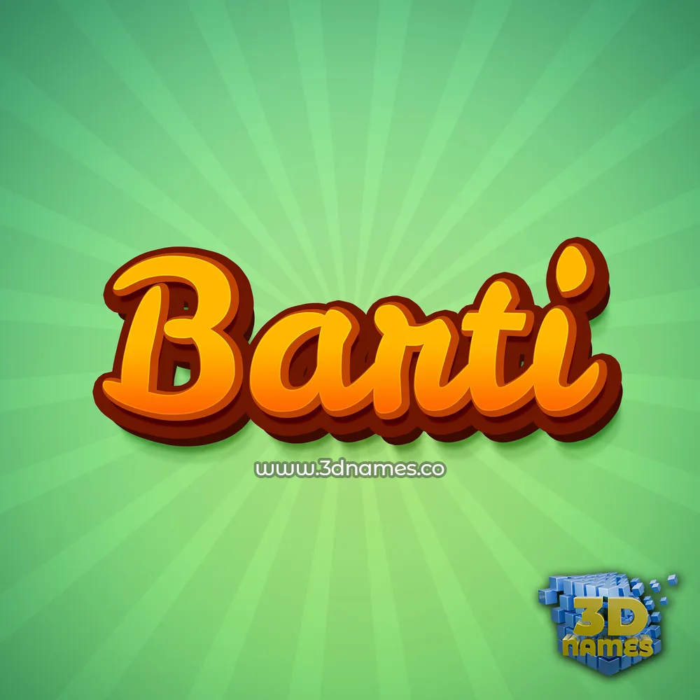 barti in Green Rays style - 3D name wallpaper