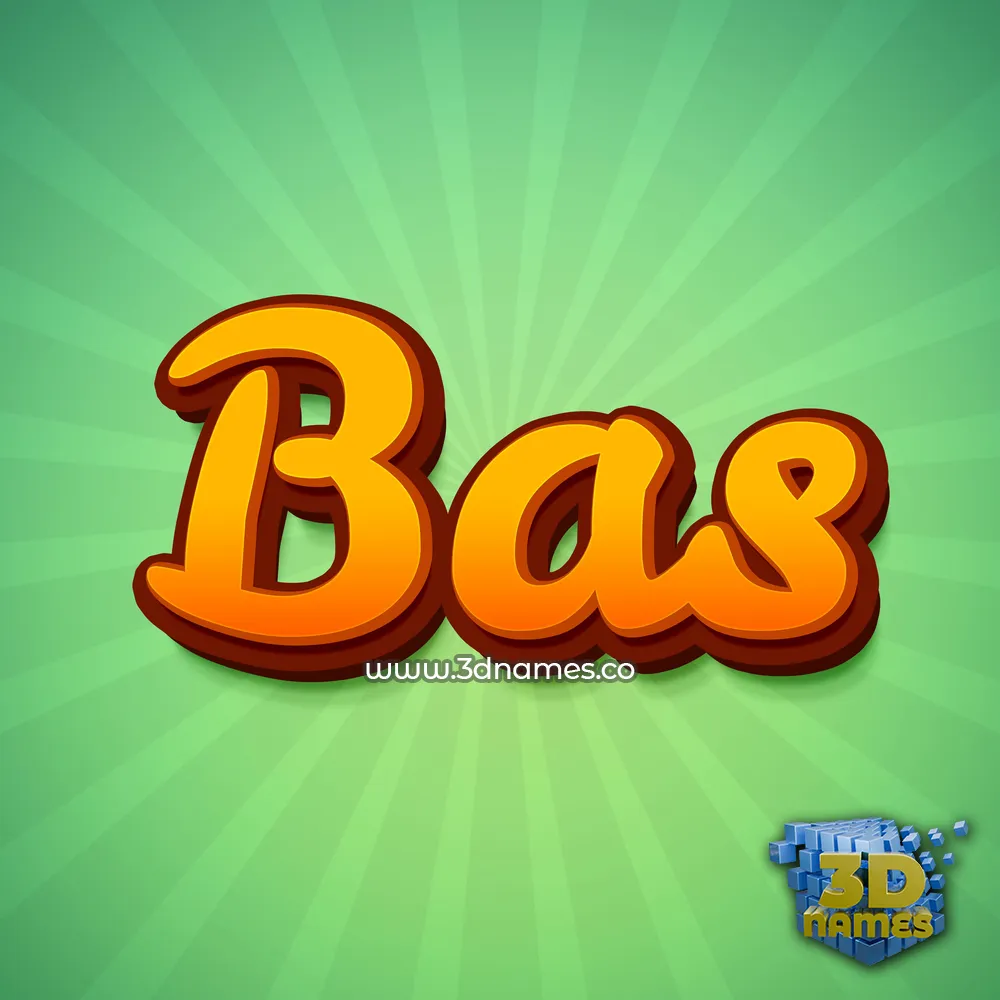 bas in Green Rays style - 3D name wallpaper