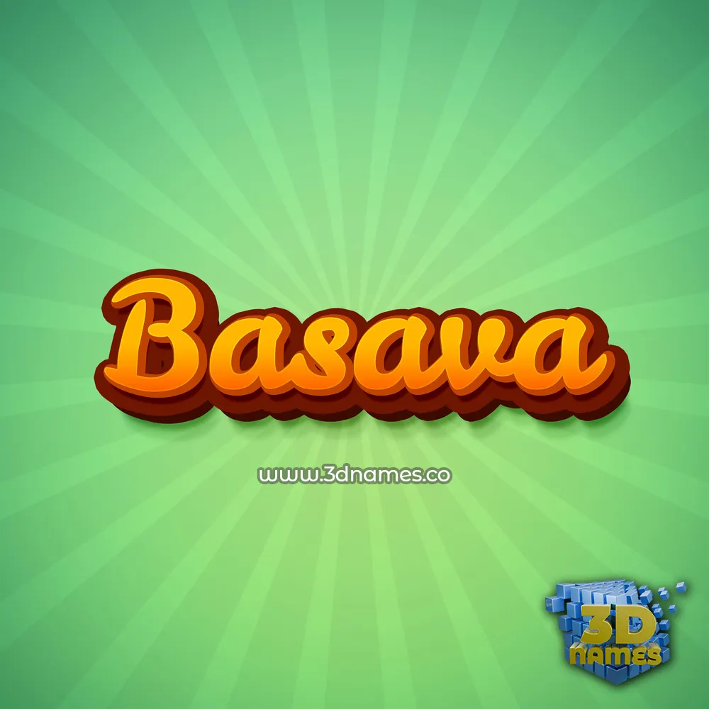 basava in Green Rays style - 3D name wallpaper