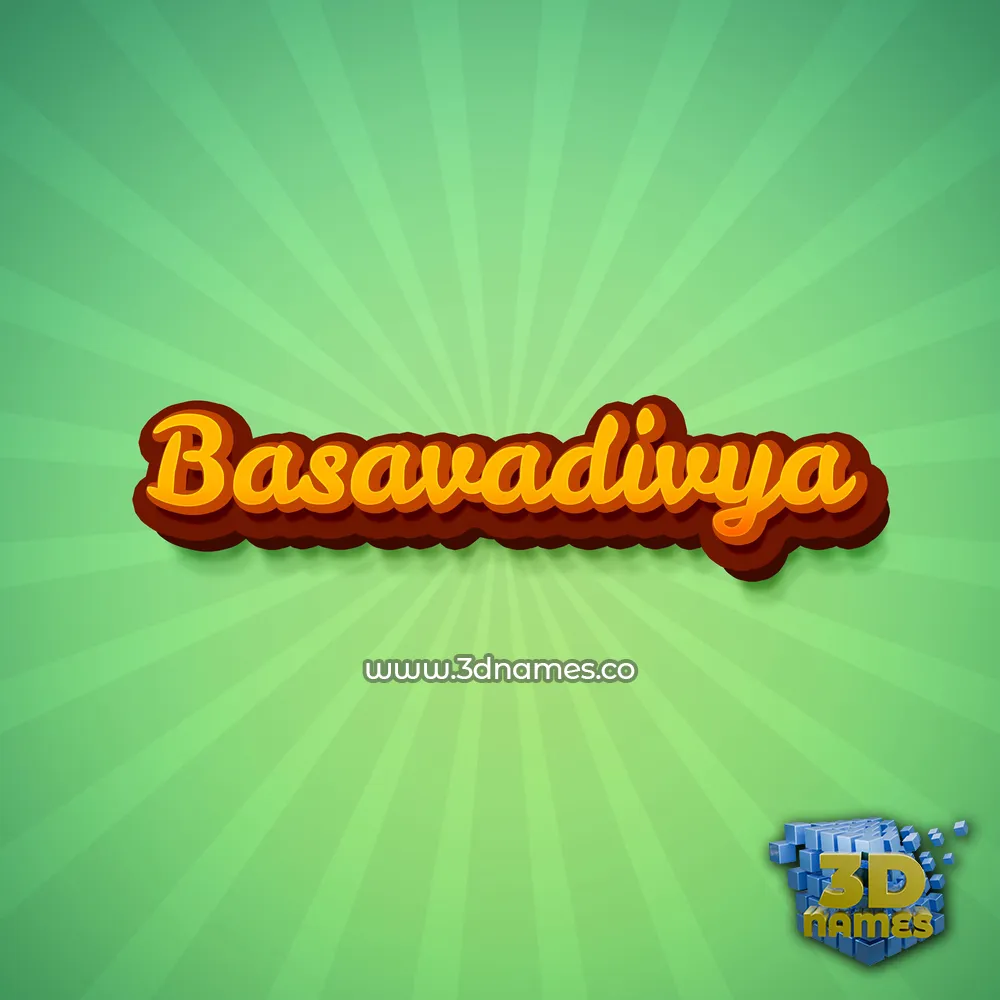 basavadivya in Green Rays style - 3D name wallpaper