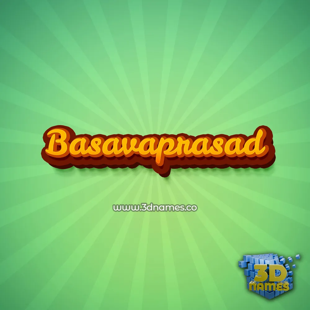basavaprasad in Green Rays style - 3D name wallpaper