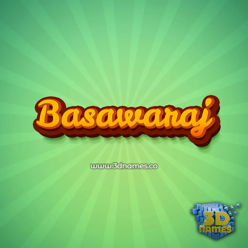 basawaraj in Green Rays style - 3D name wallpaper
