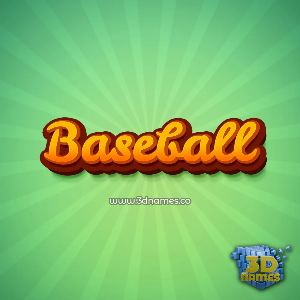 baseball in Green Rays style - 3D name wallpaper