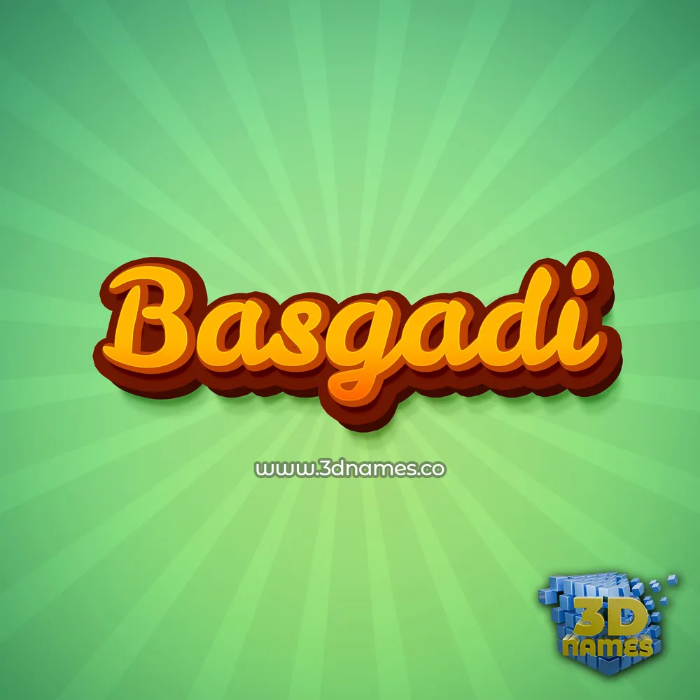 basgadi in Green Rays style - 3D name wallpaper