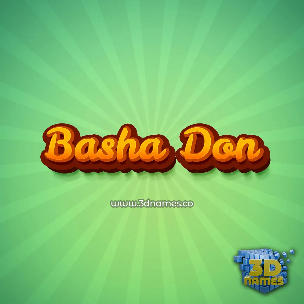 basha don in Green Rays style - 3D name wallpaper
