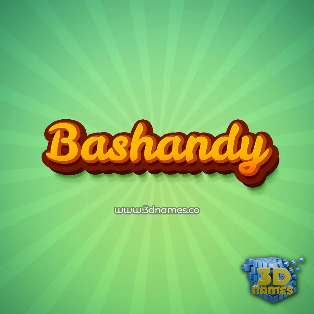 bashandy in Green Rays style - 3D name wallpaper