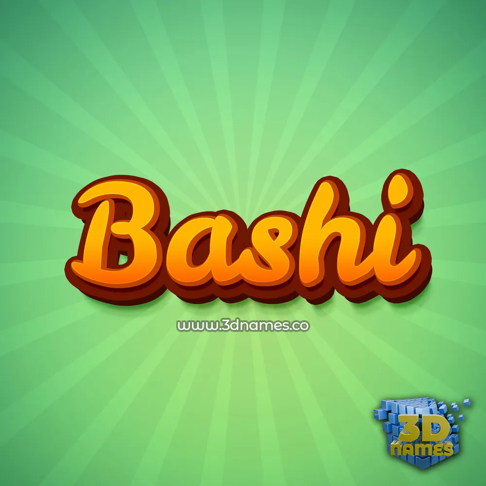 bashi in Green Rays style - 3D name wallpaper