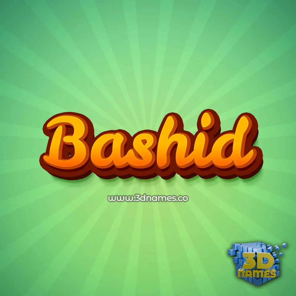 bashid in Green Rays style - 3D name wallpaper