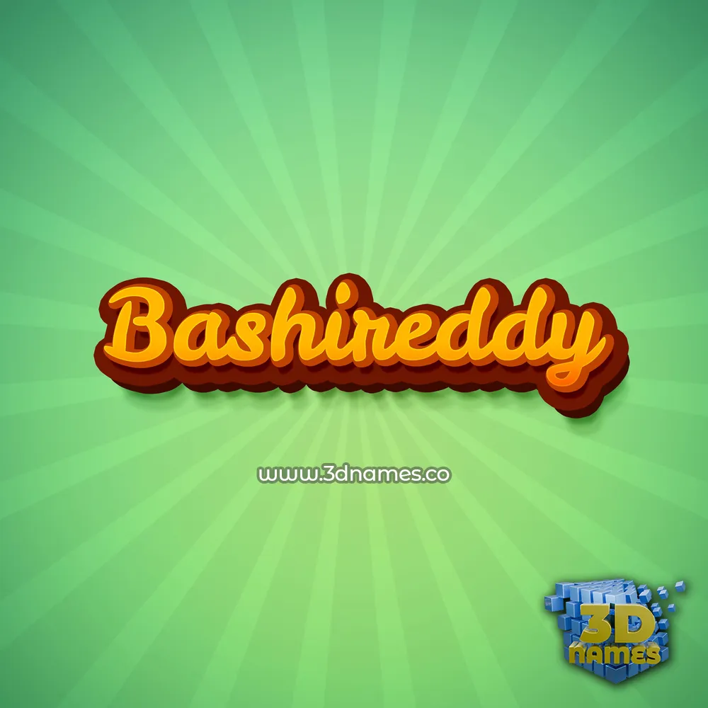 bashireddy in Green Rays style - 3D name wallpaper