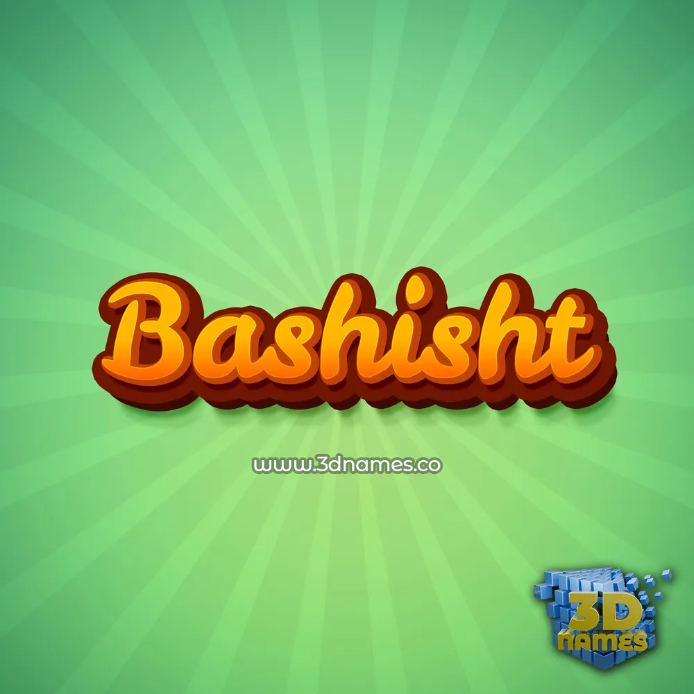 bashisht in Green Rays style - 3D name wallpaper