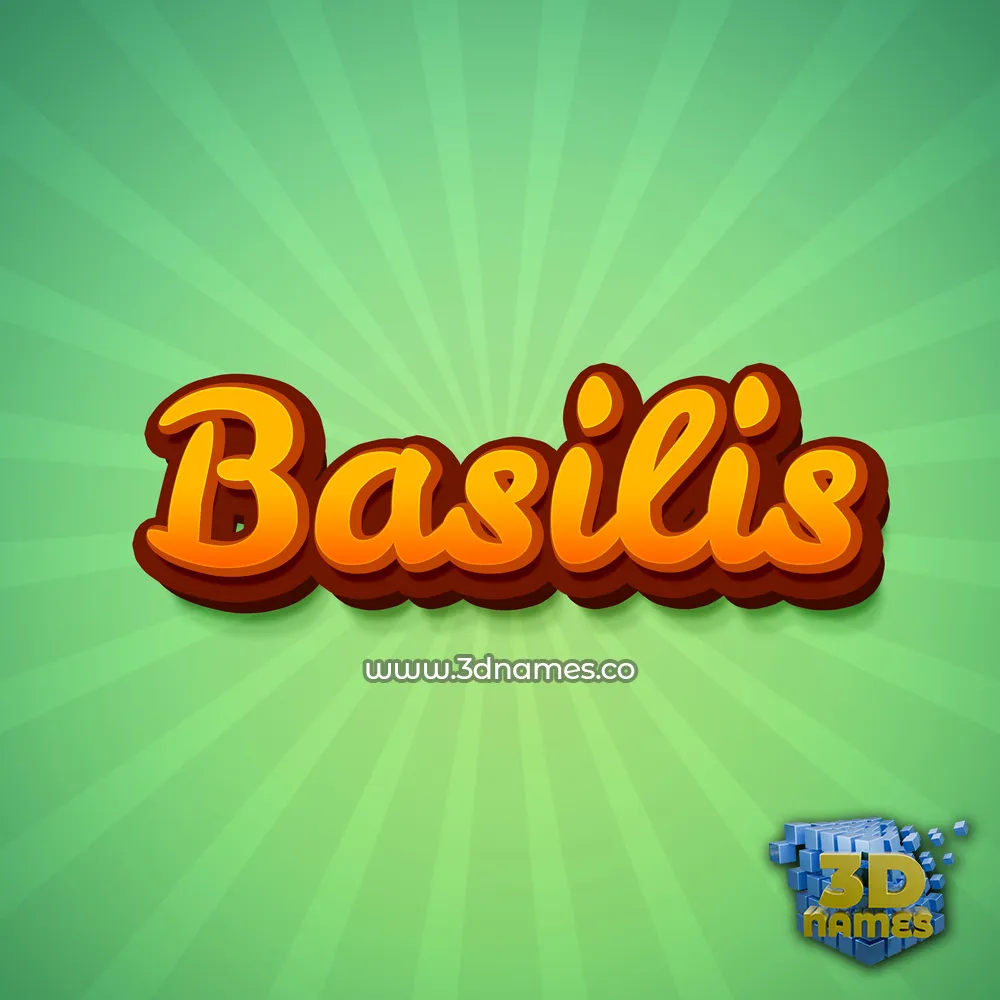 basilis in Green Rays style - 3D name wallpaper