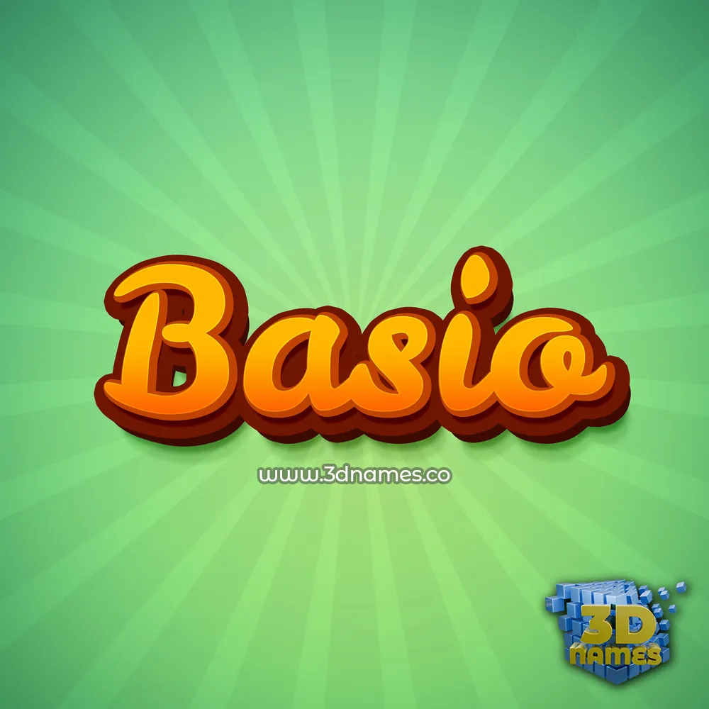 basio in Green Rays style - 3D name wallpaper