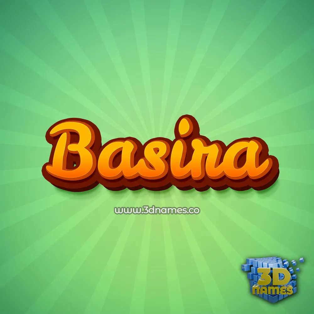 basira in Green Rays style - 3D name wallpaper