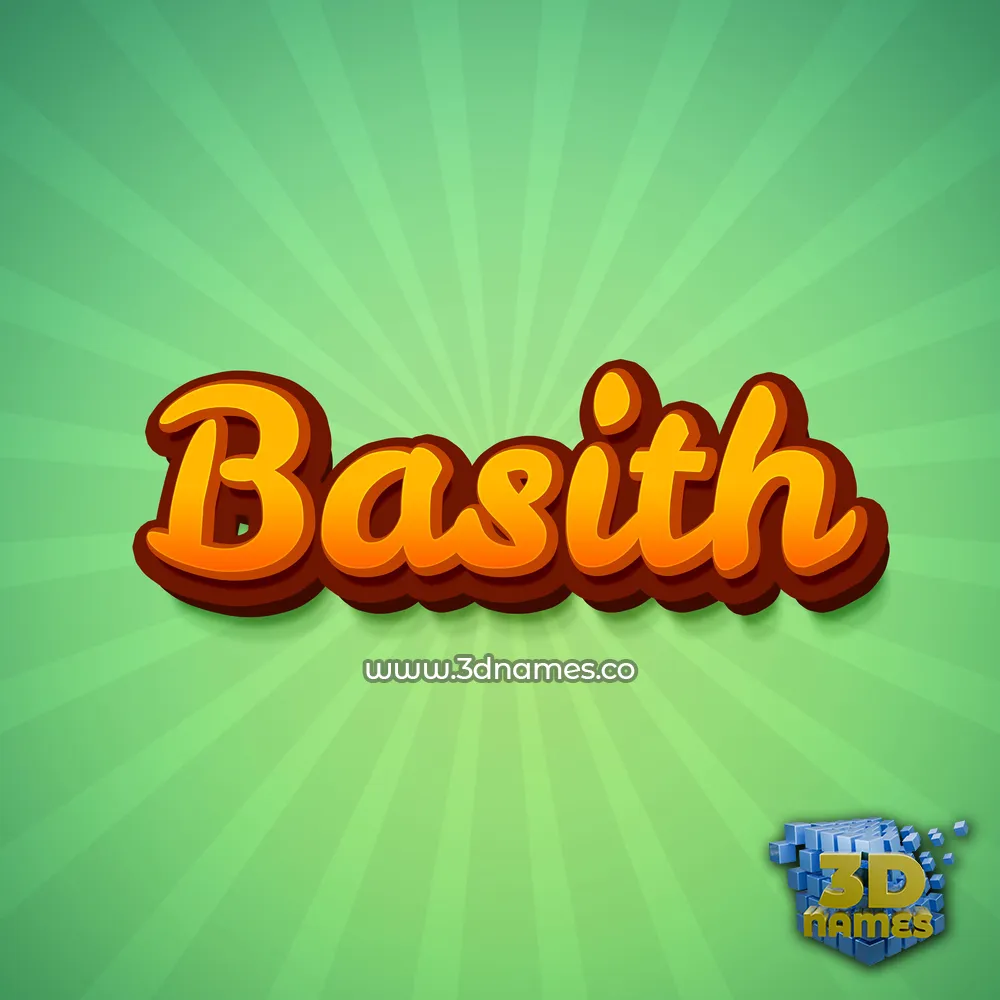basith in Green Rays style - 3D name wallpaper