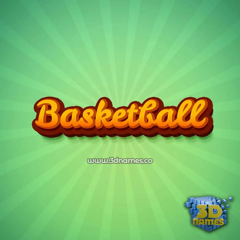 basketball in Green Rays style - 3D name wallpaper
