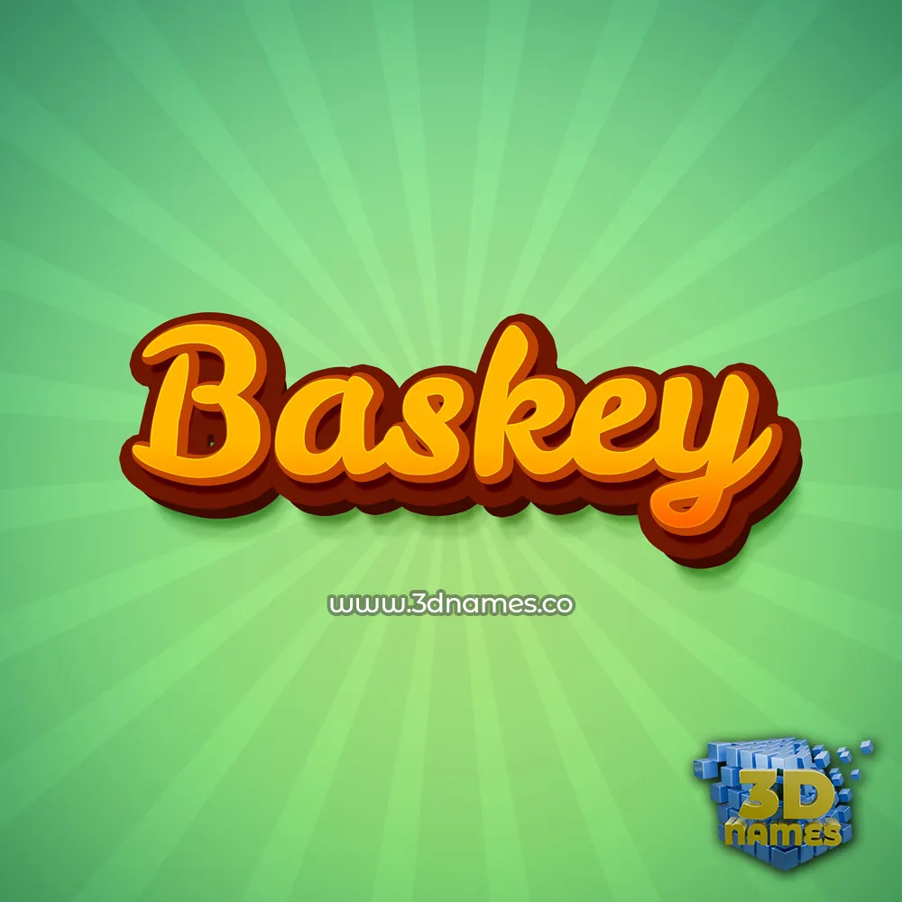 baskey in Green Rays style - 3D name wallpaper