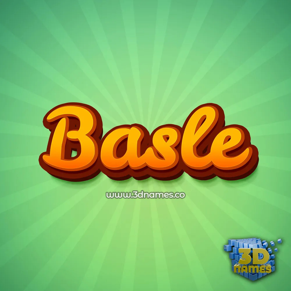 basle in Green Rays style - 3D name wallpaper