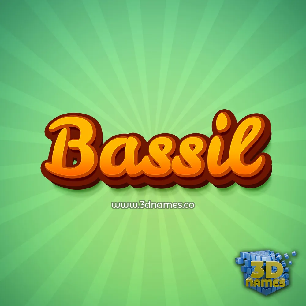bassil in Green Rays style - 3D name wallpaper