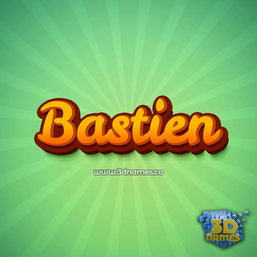 bastien in Green Rays style - 3D name wallpaper