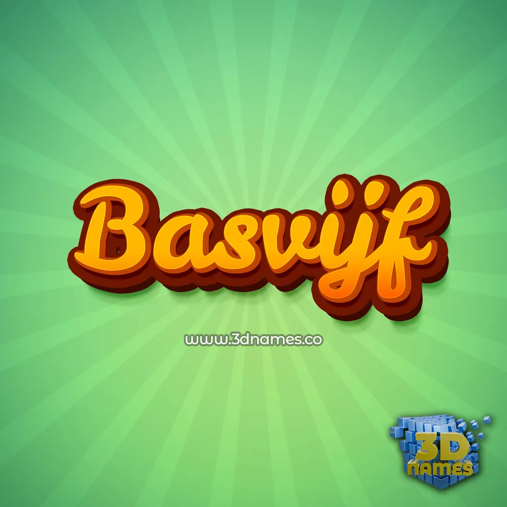 basvijf in Green Rays style - 3D name wallpaper