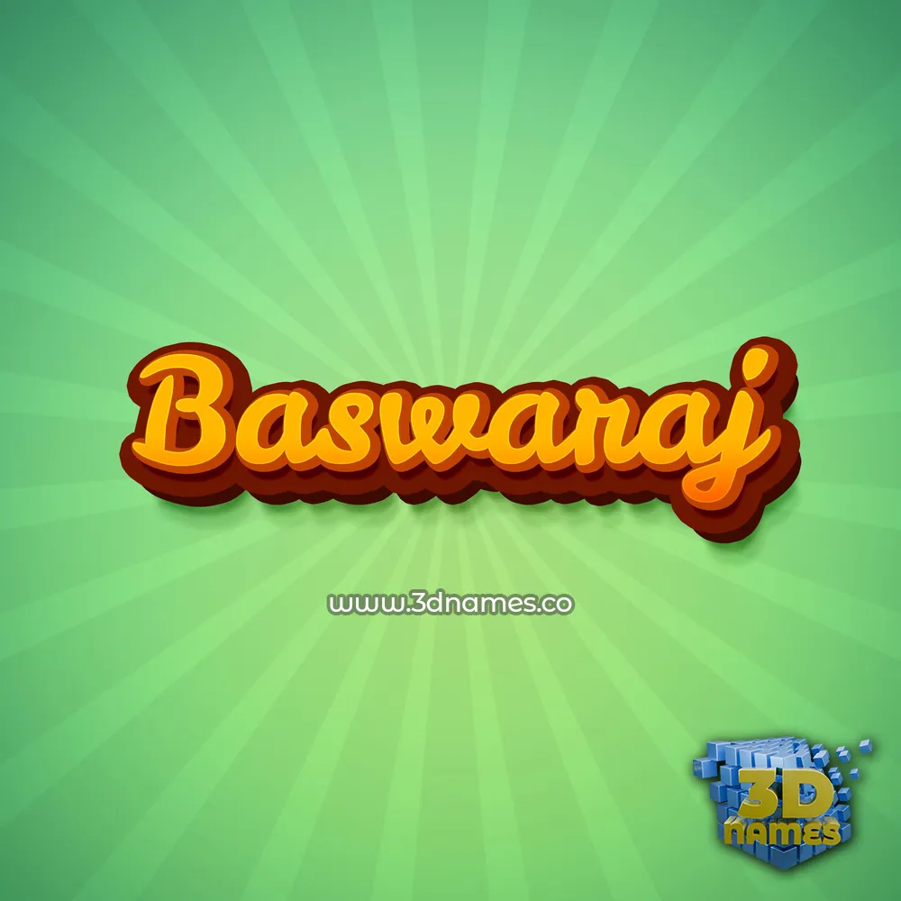 baswaraj in Green Rays style - 3D name wallpaper