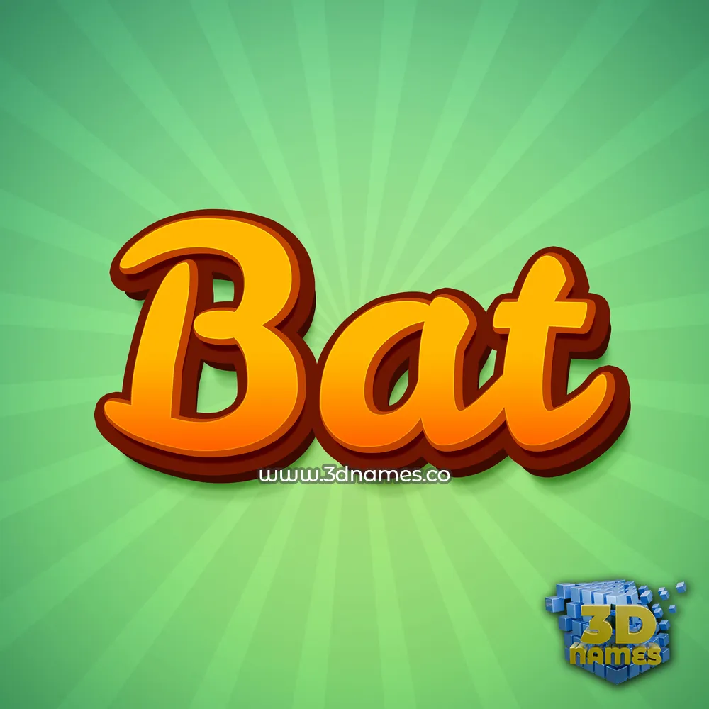 bat in Green Rays style - 3D name wallpaper