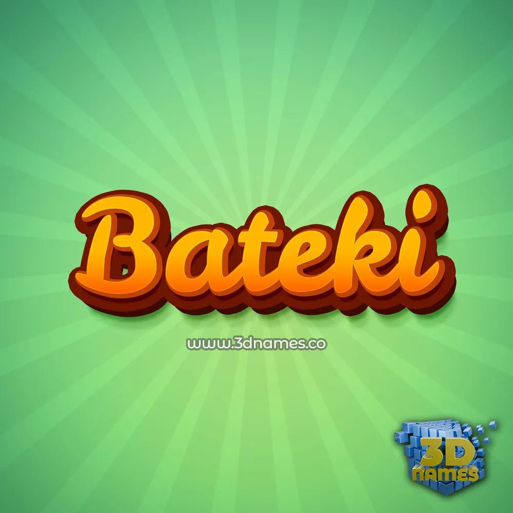 bateki in Green Rays style - 3D name wallpaper