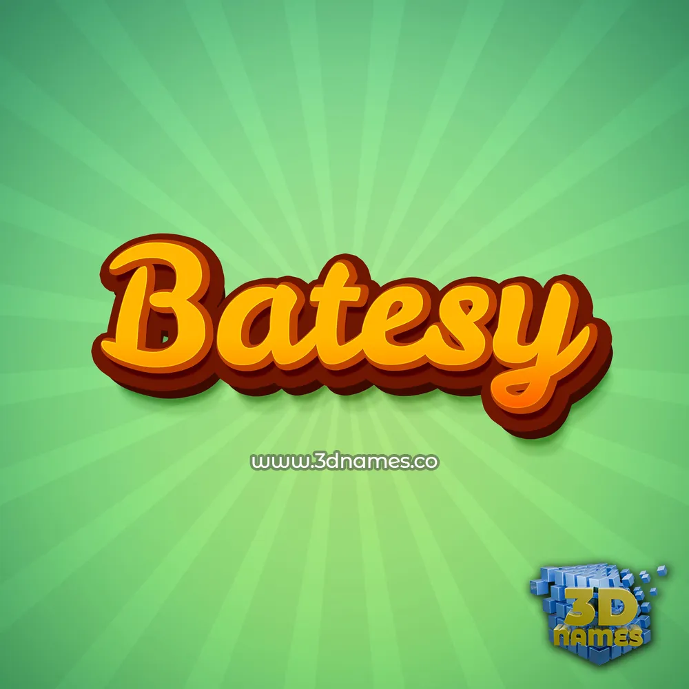 batesy in Green Rays style - 3D name wallpaper