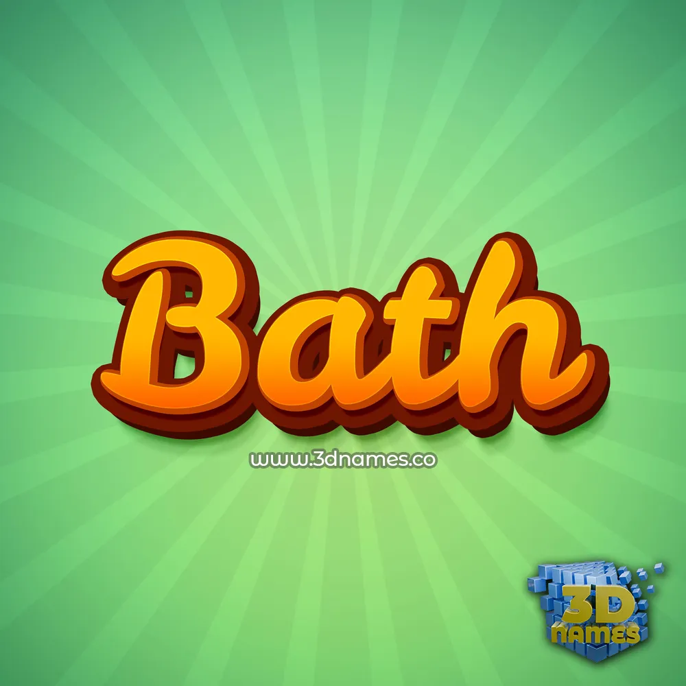 bath in Green Rays style - 3D name wallpaper