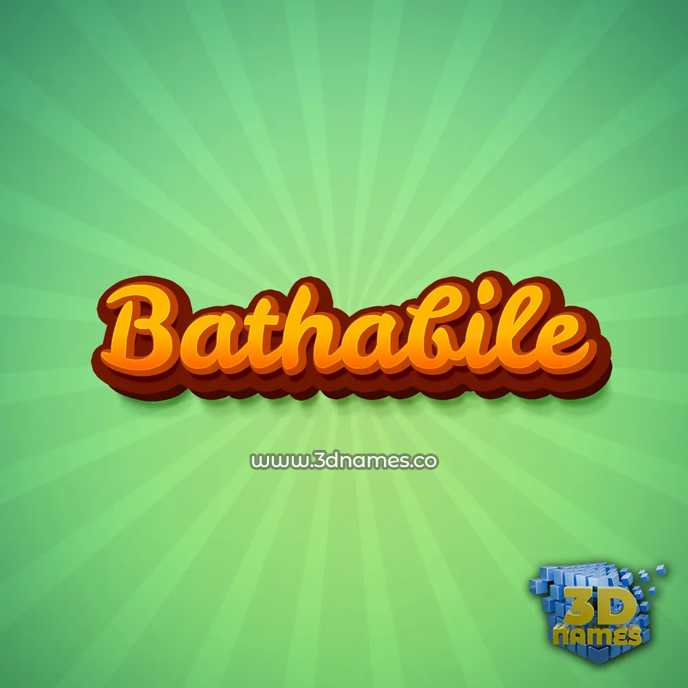 bathabile in Green Rays style - 3D name wallpaper
