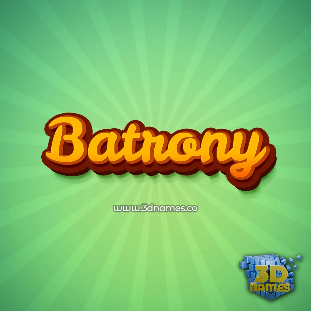 batrony in Green Rays style - 3D name wallpaper