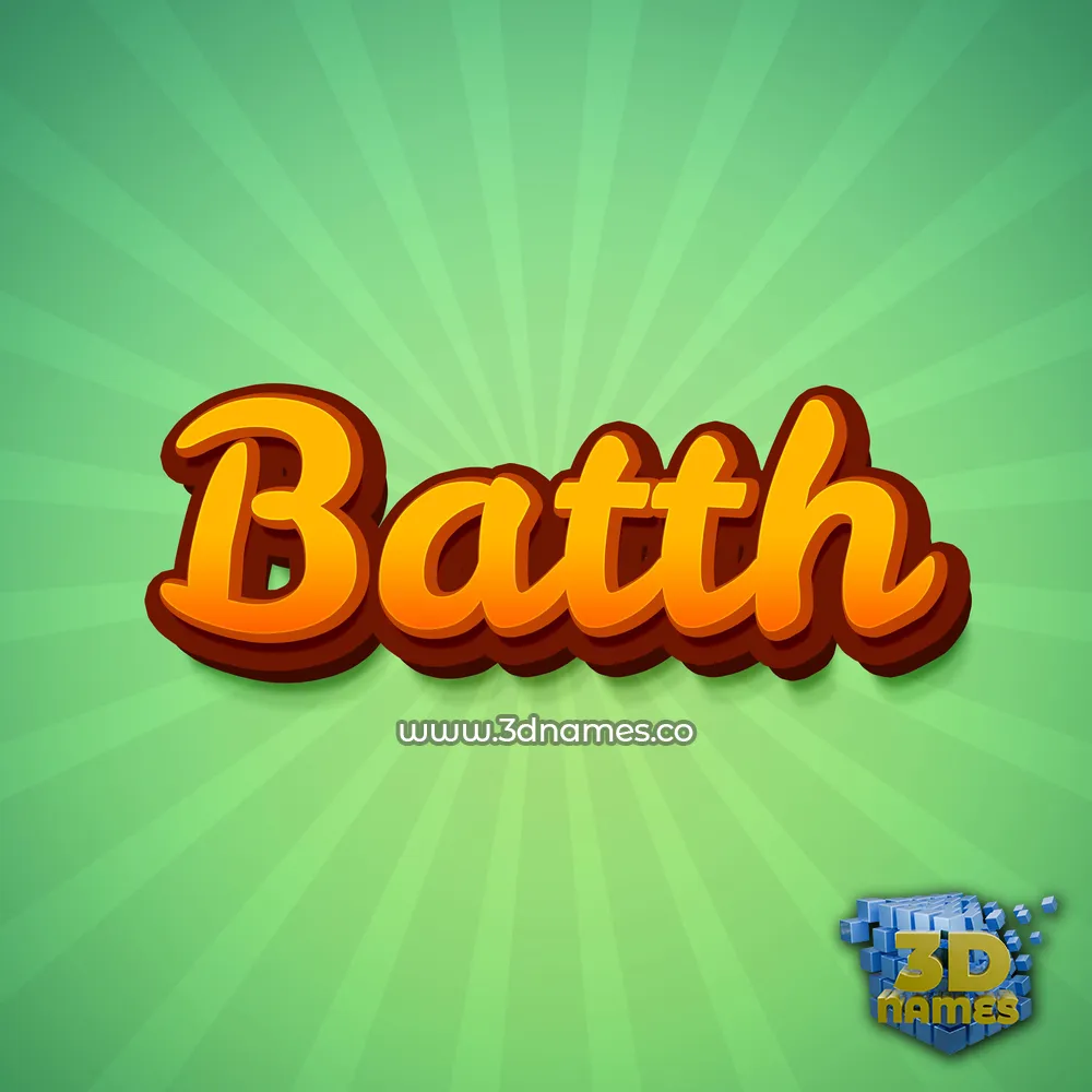 batth in Green Rays style - 3D name wallpaper