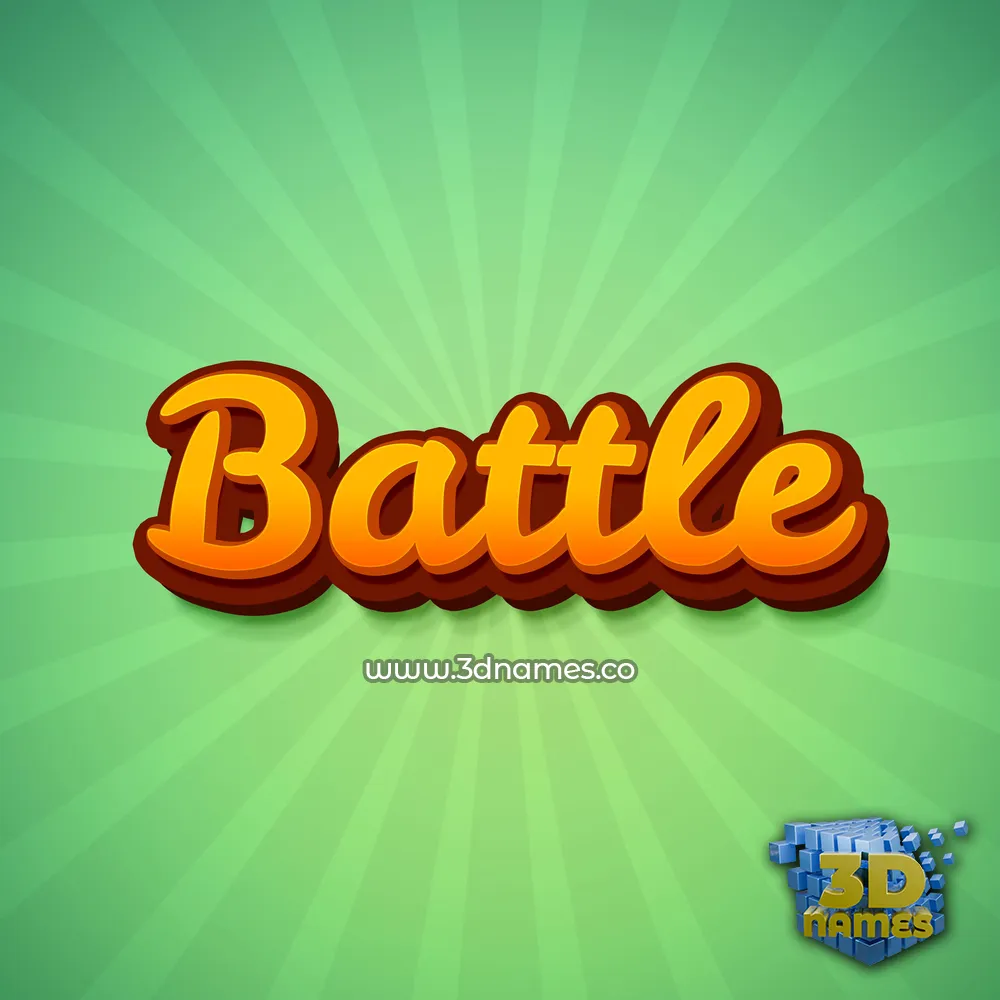 battle in Green Rays style - 3D name wallpaper