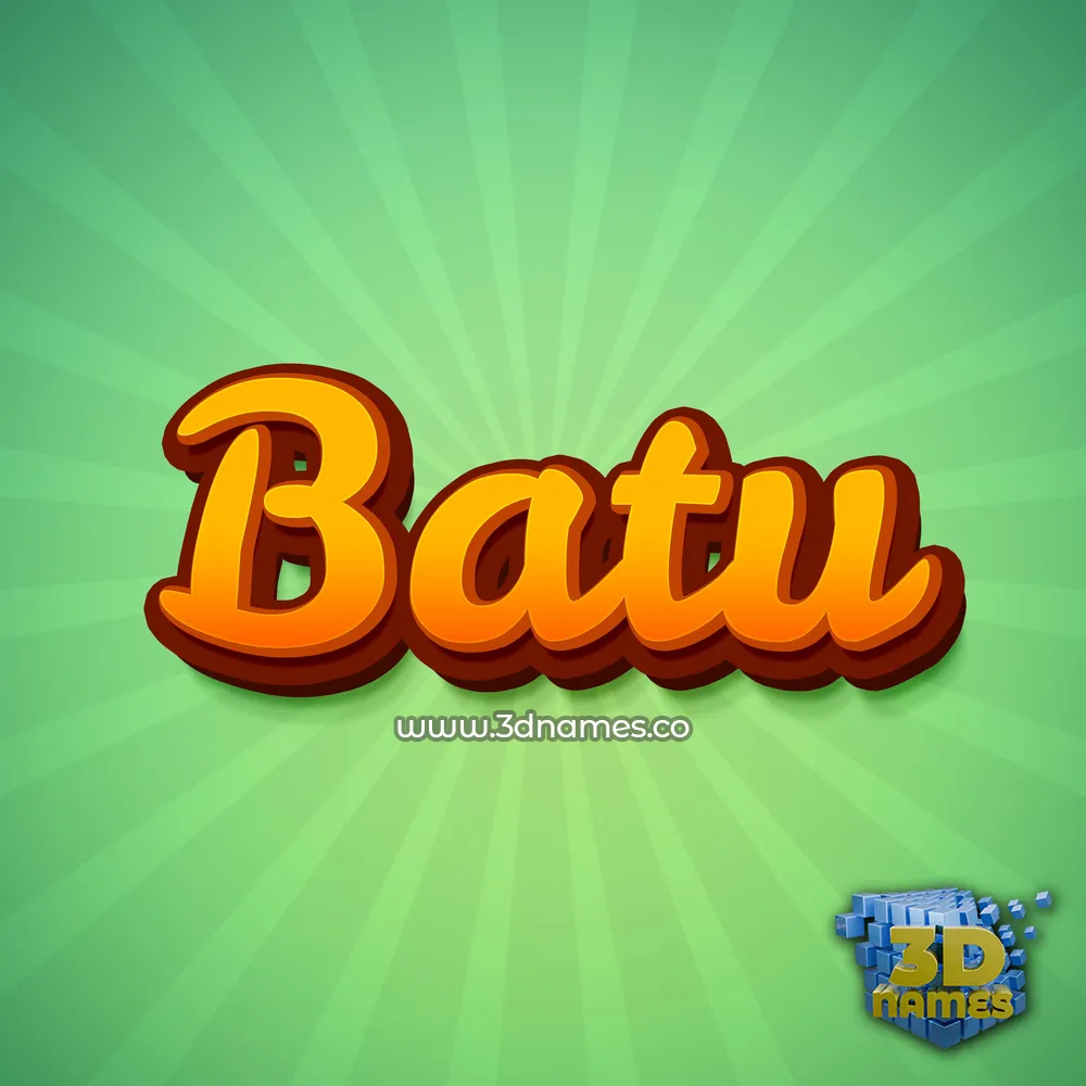 batu in Green Rays style - 3D name wallpaper