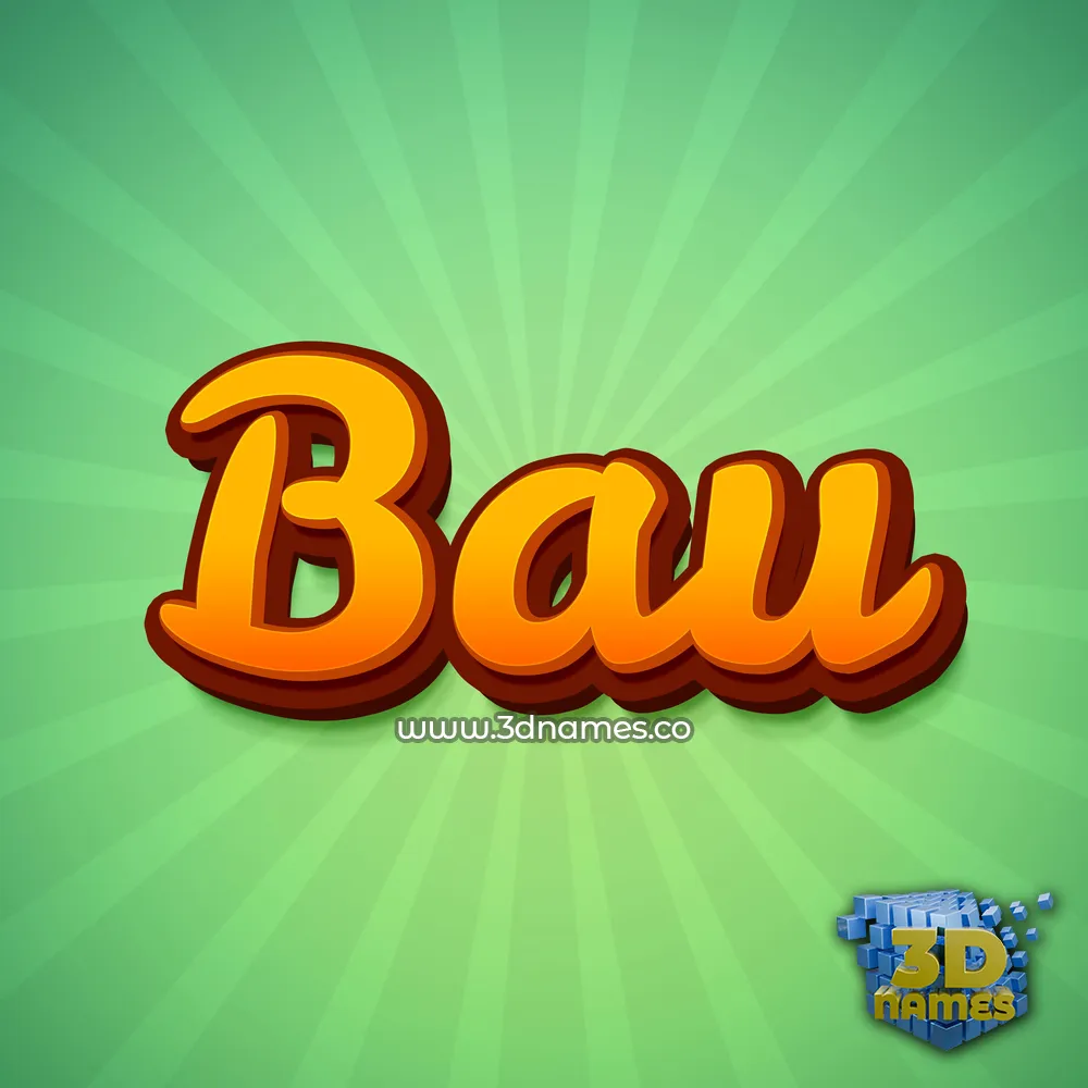 bau in Green Rays style - 3D name wallpaper