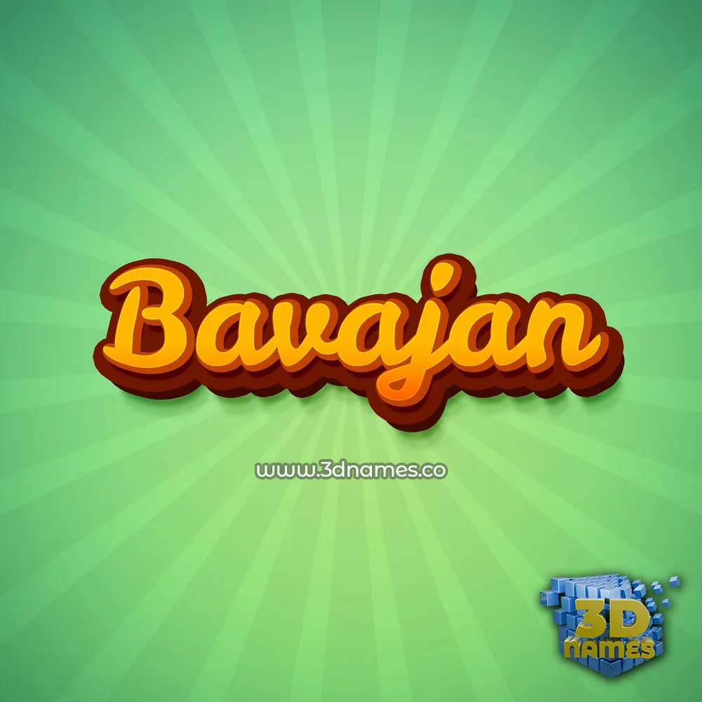 bavajan in Green Rays style - 3D name wallpaper