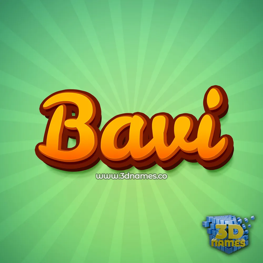 bavi in Green Rays style - 3D name wallpaper