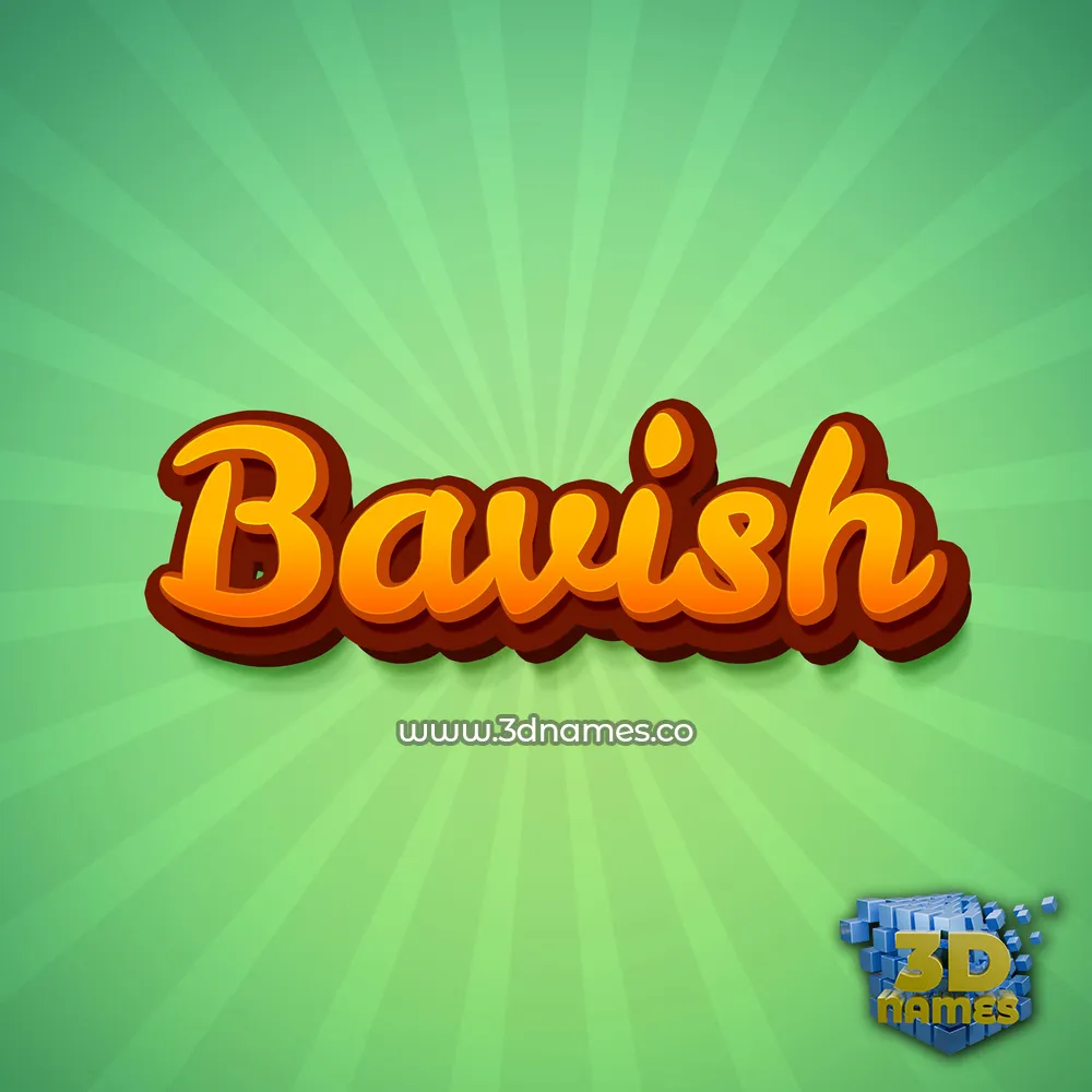 bavish in Green Rays style - 3D name wallpaper