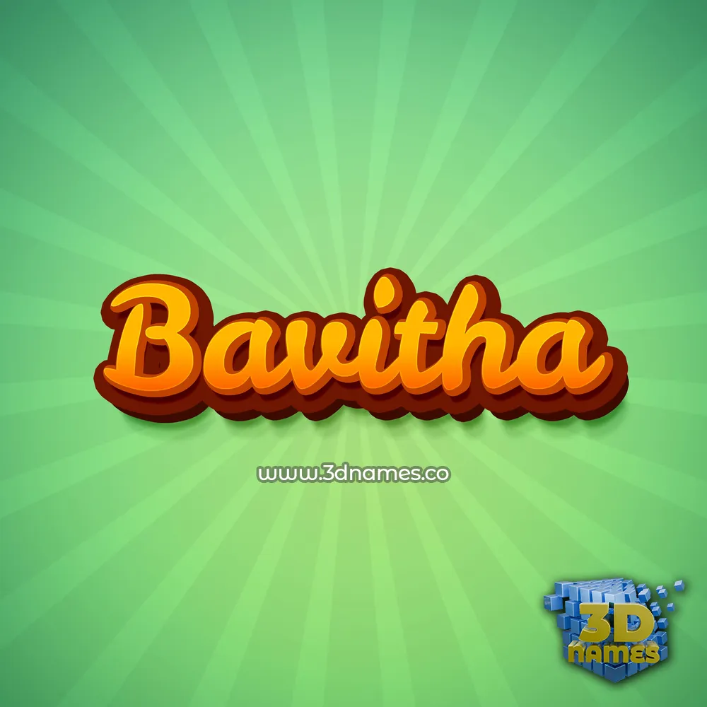 bavitha in Green Rays style - 3D name wallpaper