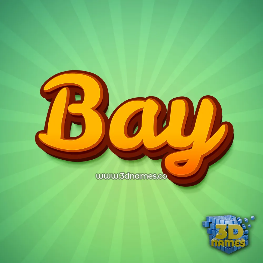 bay in Green Rays style - 3D name wallpaper