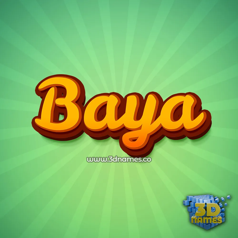 baya in Green Rays style - 3D name wallpaper