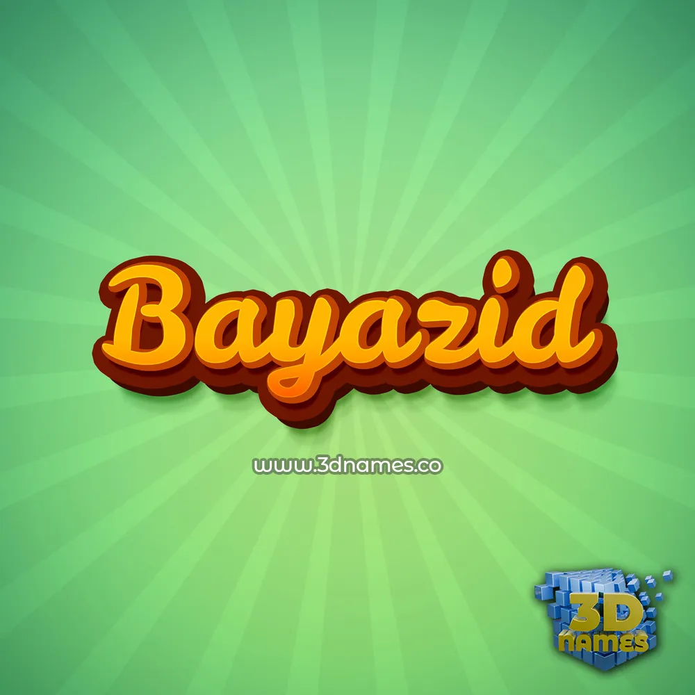 bayazid in Green Rays style - 3D name wallpaper