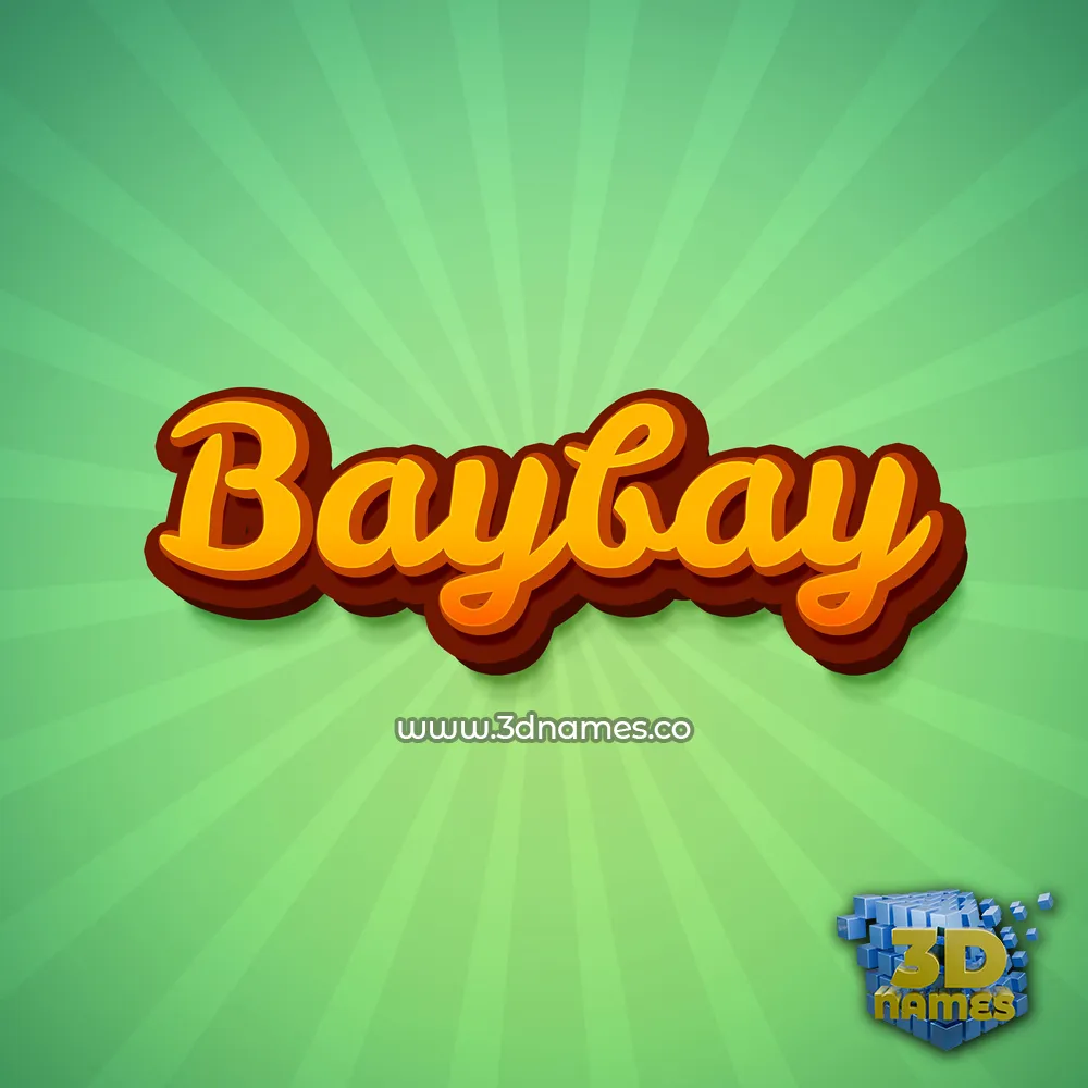 baybay in Green Rays style - 3D name wallpaper