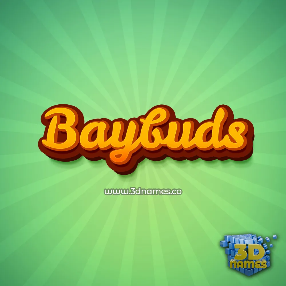 baybuds in Green Rays style - 3D name wallpaper