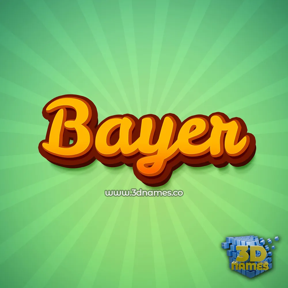 bayer in Green Rays style - 3D name wallpaper