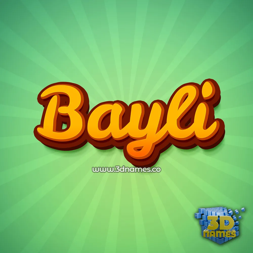 bayli in Green Rays style - 3D name wallpaper