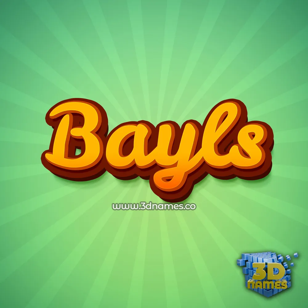 bayls in Green Rays style - 3D name wallpaper