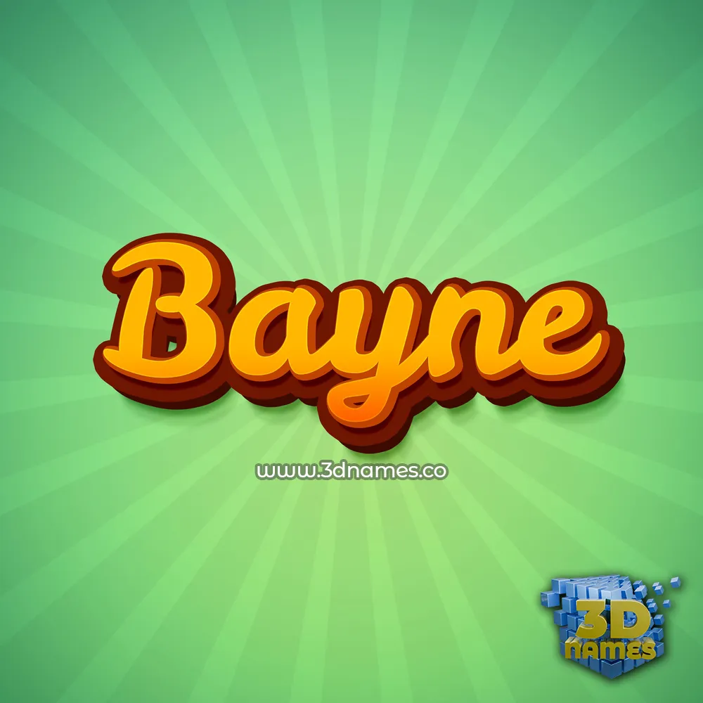 bayne in Green Rays style - 3D name wallpaper