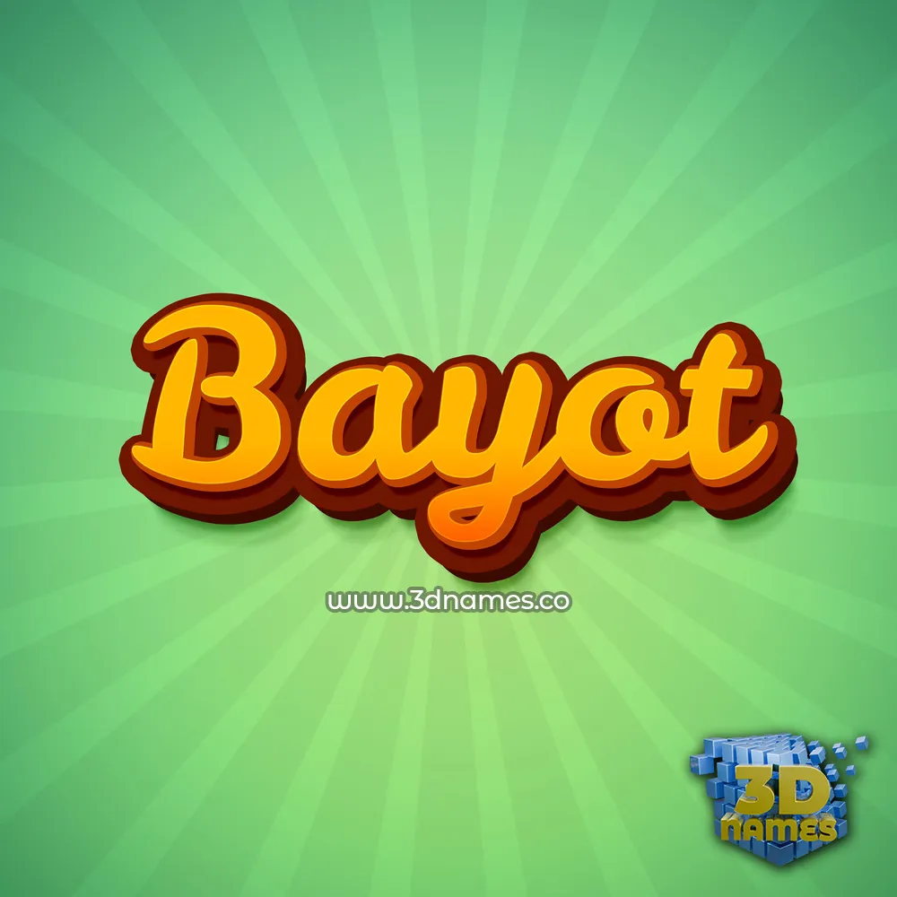 bayot in Green Rays style - 3D name wallpaper